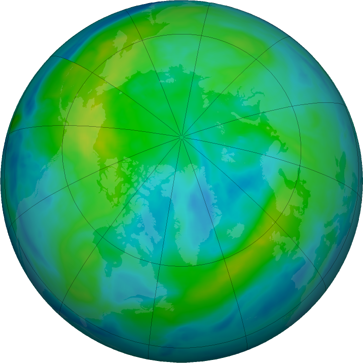Arctic ozone map for 13 October 2022